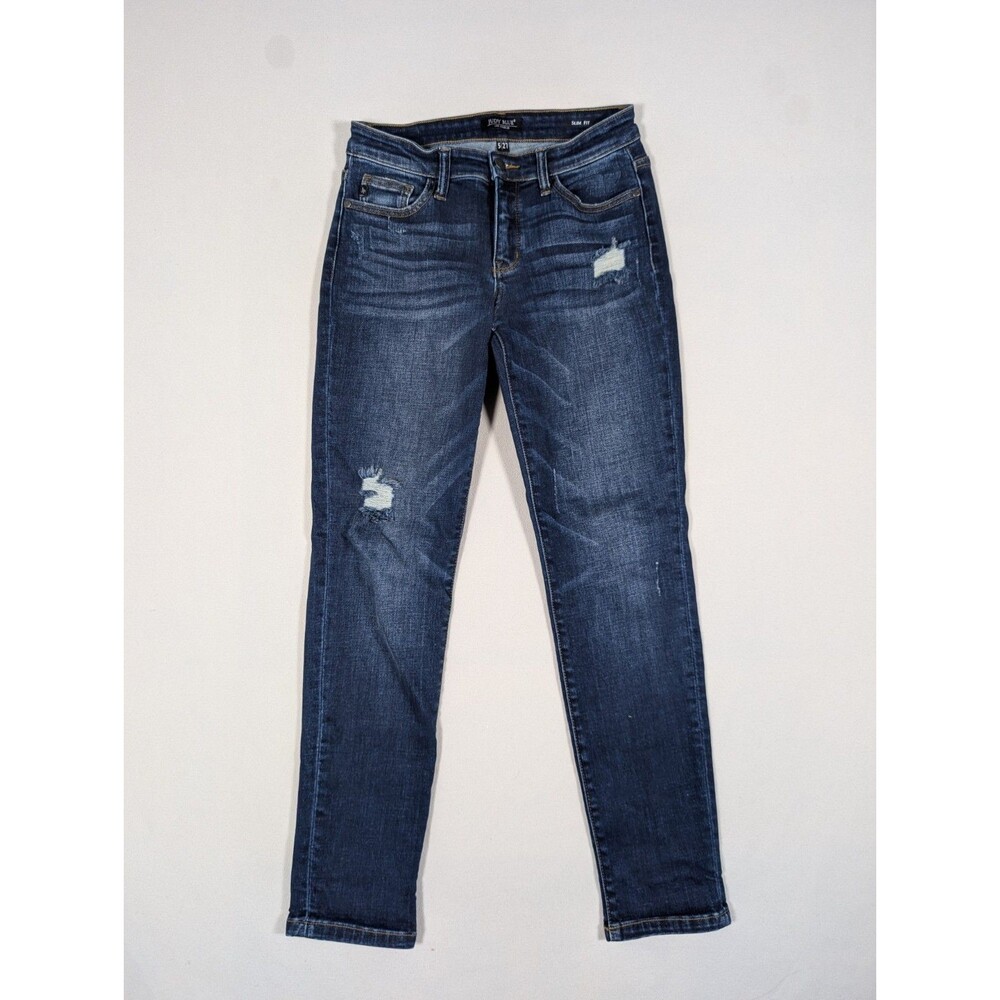 Judy Blue Los Angeles Slim Fit Distressed Jeans Stretch Dark Wash Womens Sz 5/27